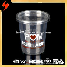 Disposable Custom Printed 200ml Clear PET Plastic Cup with Lid